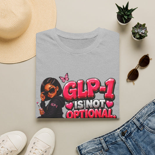 GLP-1 Is Not Optional, It’s a Lifestyle Unisex Graphic T-Shirt | Pink Fitness & Wellness Tee