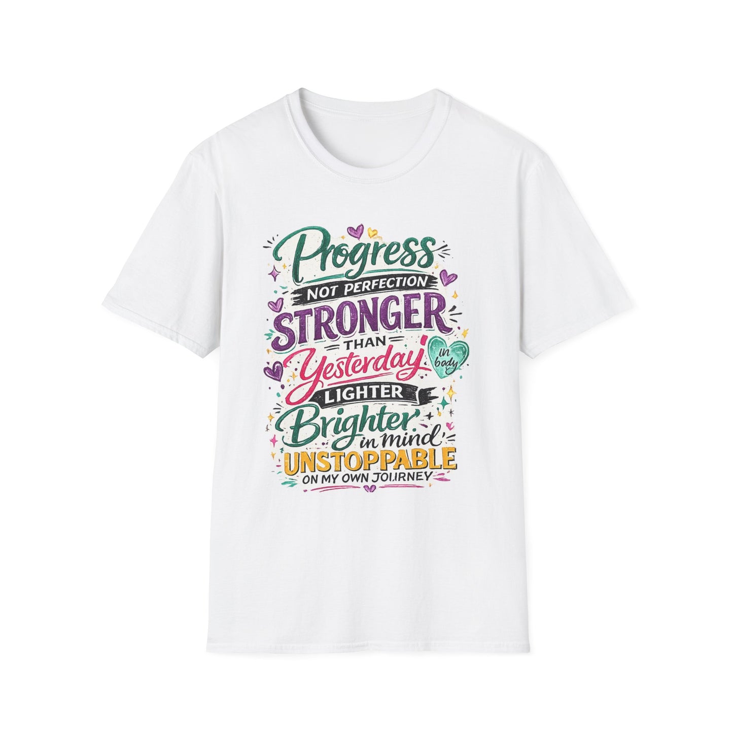 Progress Over Perfection – Inspirational Journey Graphic T-Shirt