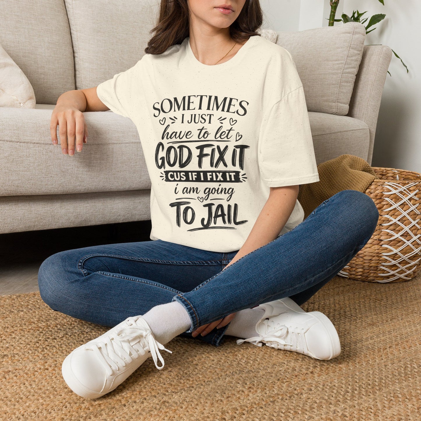 Sometimes I Just Have to Let God Fix It – Faith-Based Graphic Tee