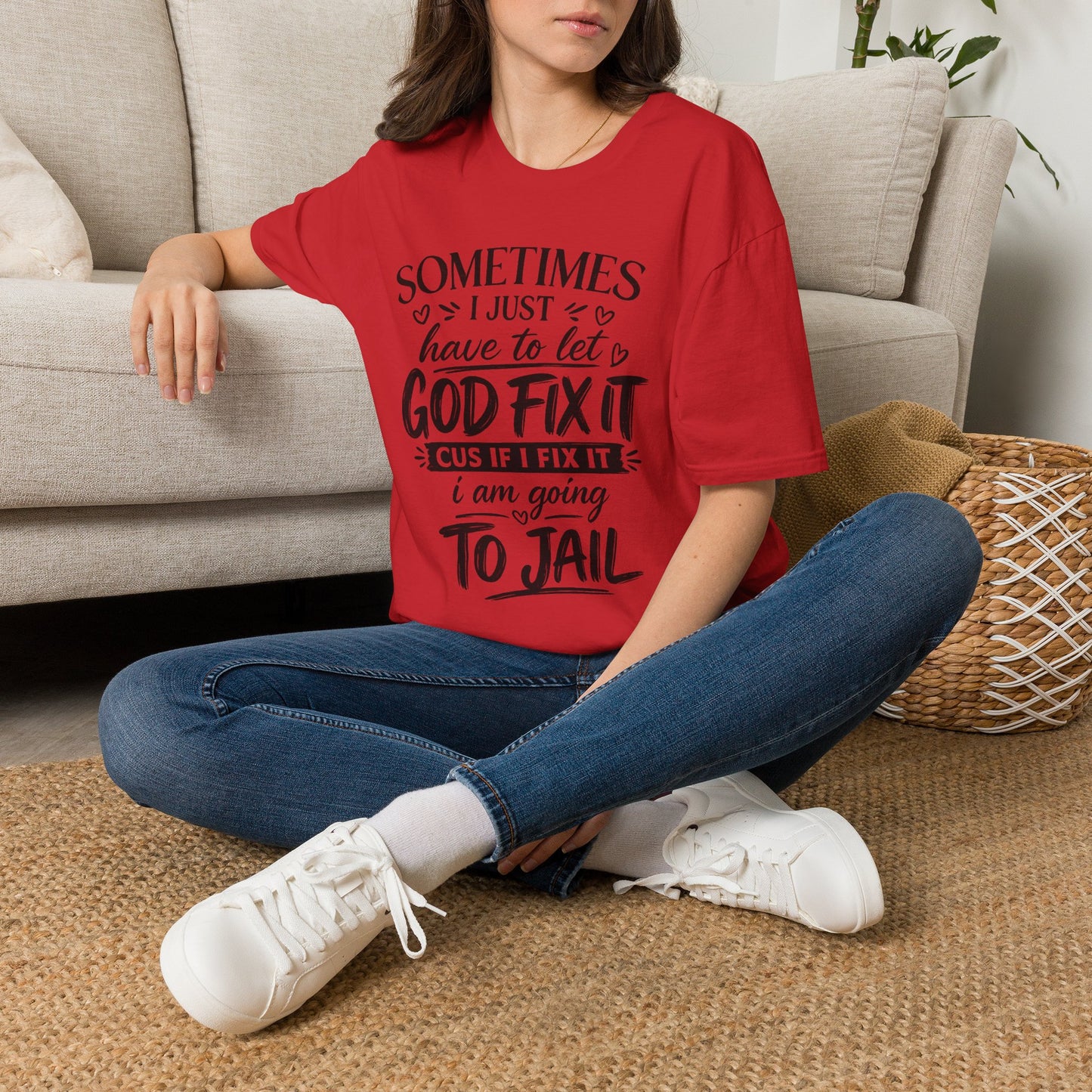 Sometimes I Just Have to Let God Fix It – Faith-Based Graphic Tee