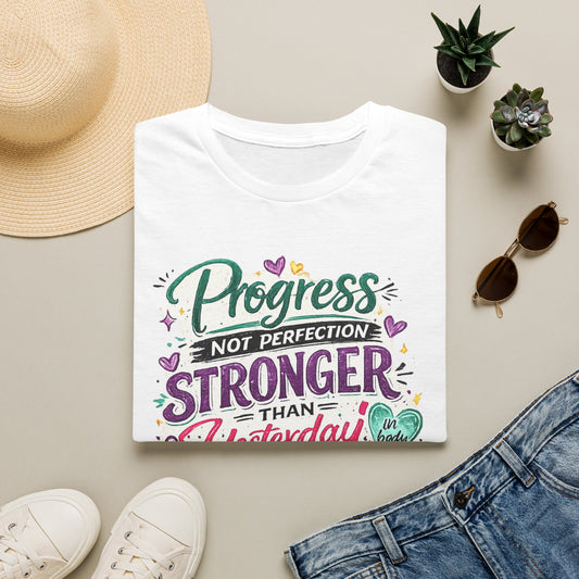 Progress Over Perfection – Inspirational Journey Graphic T-Shirt