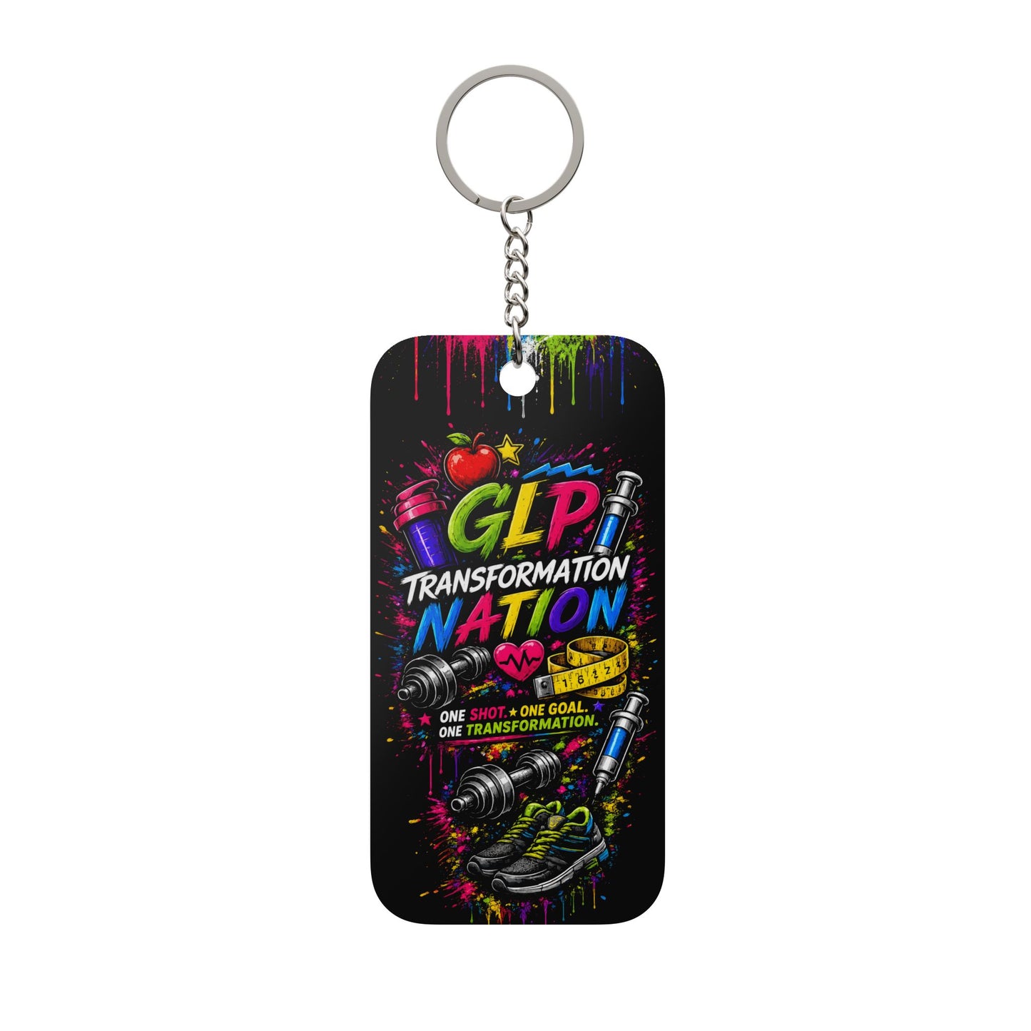 Fitness Motivational Double-Sided Keychain