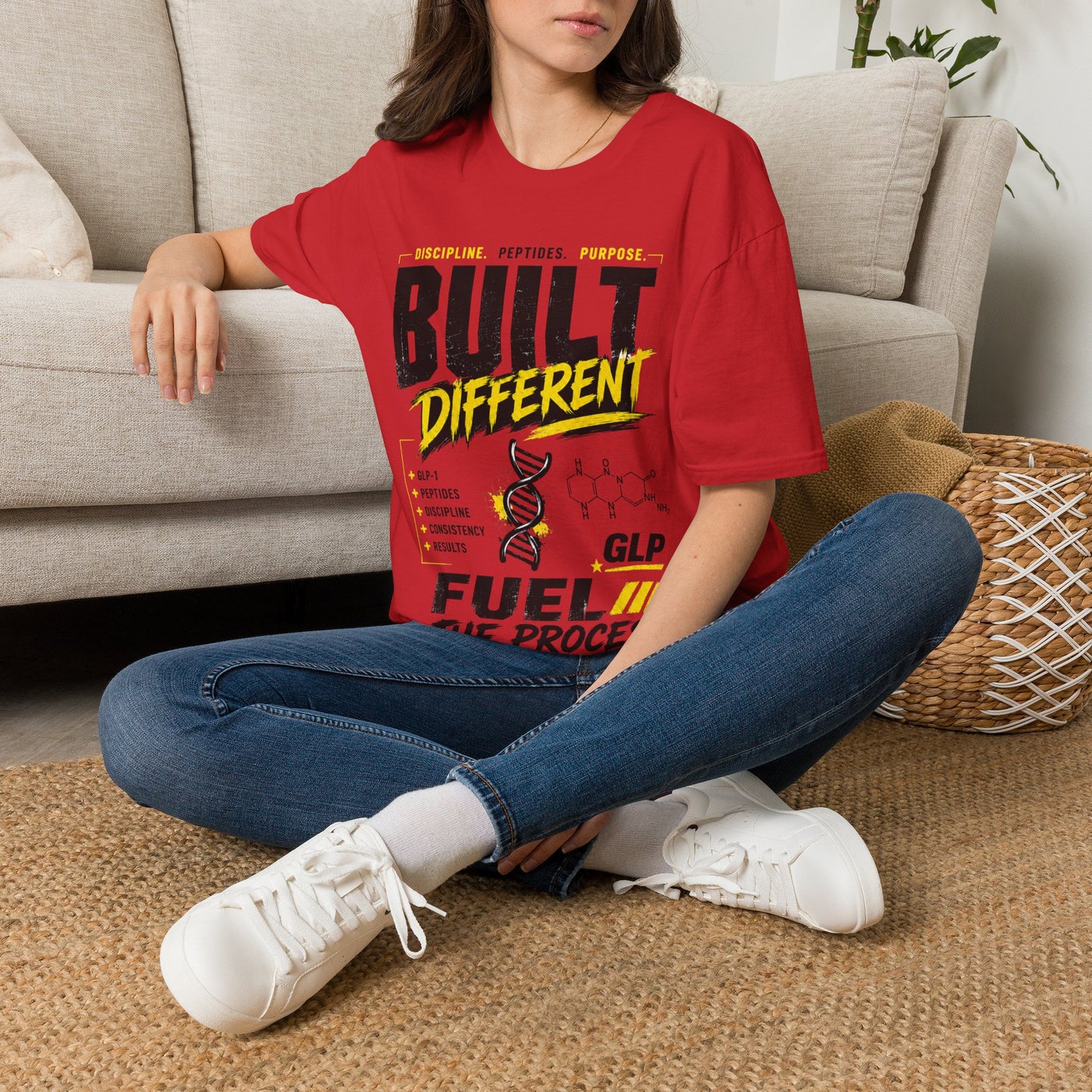 Built Different GLP Fuel the Process Unisex Graphic T-Shirt | GLP-1 Motivation Tee