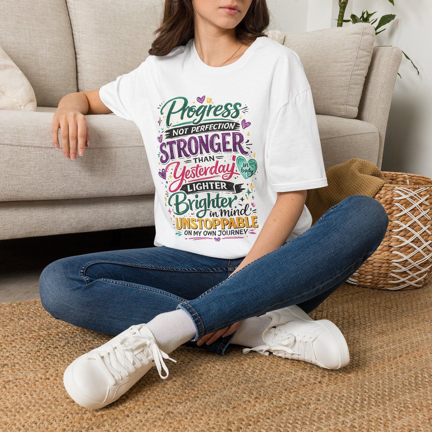 Progress Over Perfection – Inspirational Journey Graphic T-Shirt