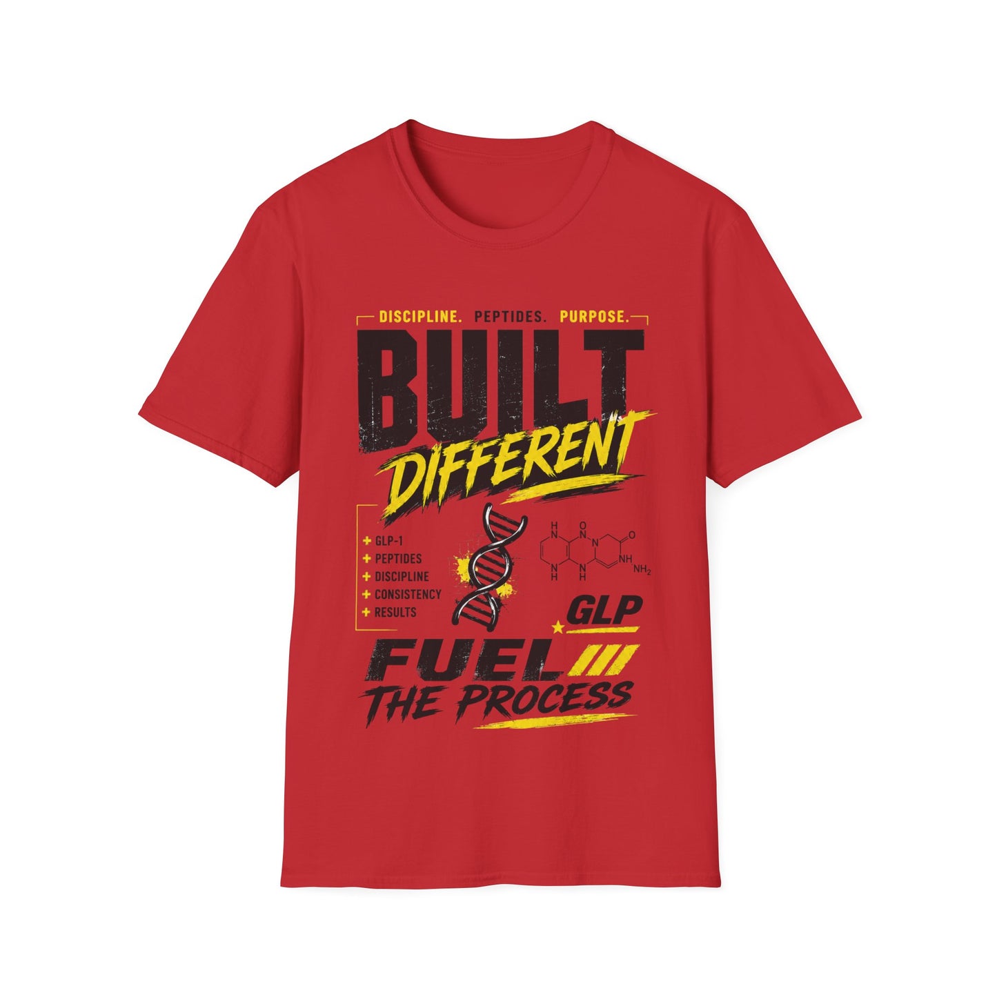 Built Different GLP Fuel the Process Unisex Graphic T-Shirt | GLP-1 Motivation Tee