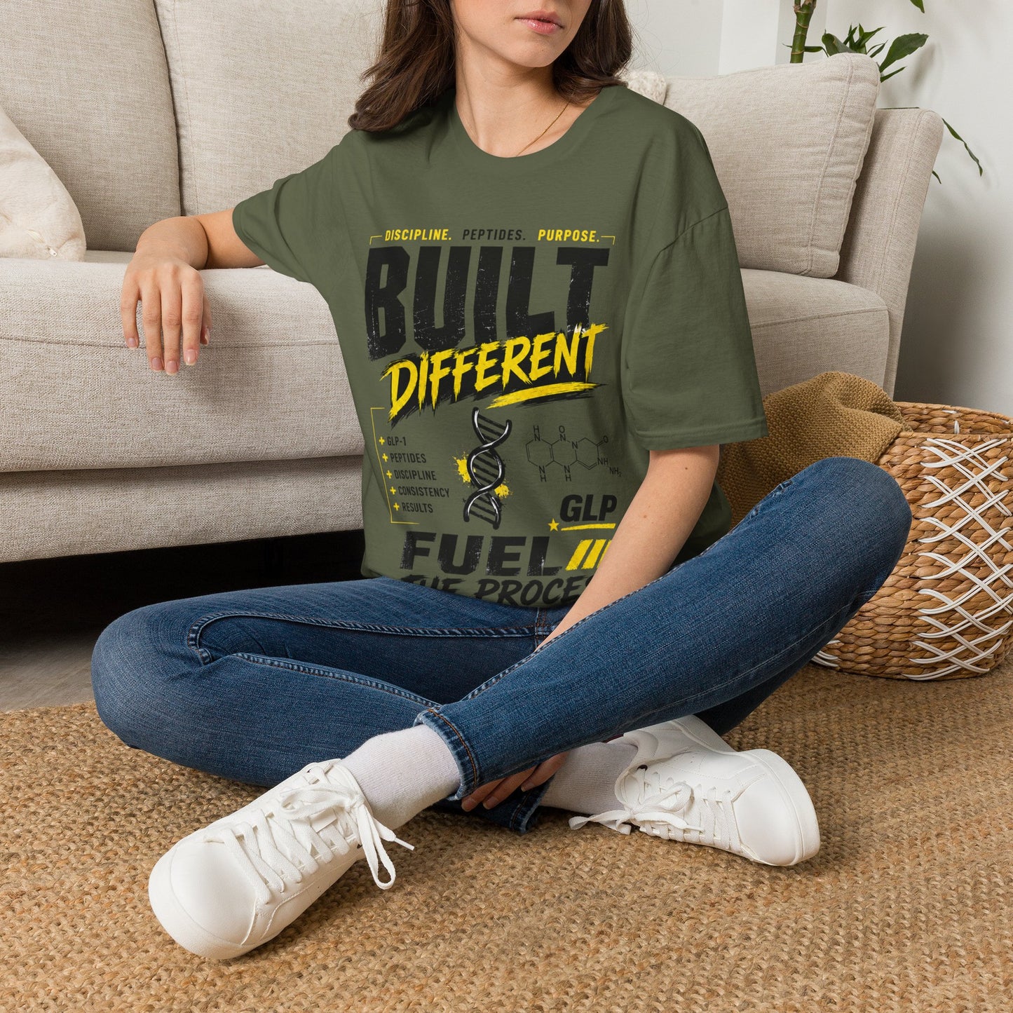 Built Different GLP Fuel the Process Unisex Graphic T-Shirt | GLP-1 Motivation Tee