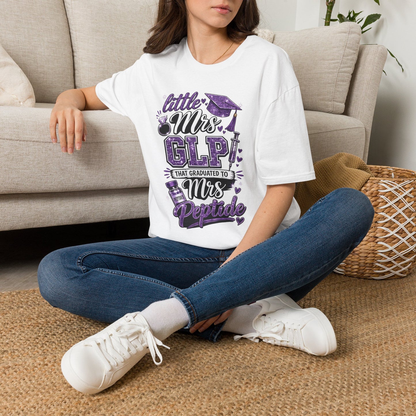 Little Mrs. GLP That Graduated to Mrs. Peptide Unisex Graphic T-Shirt
