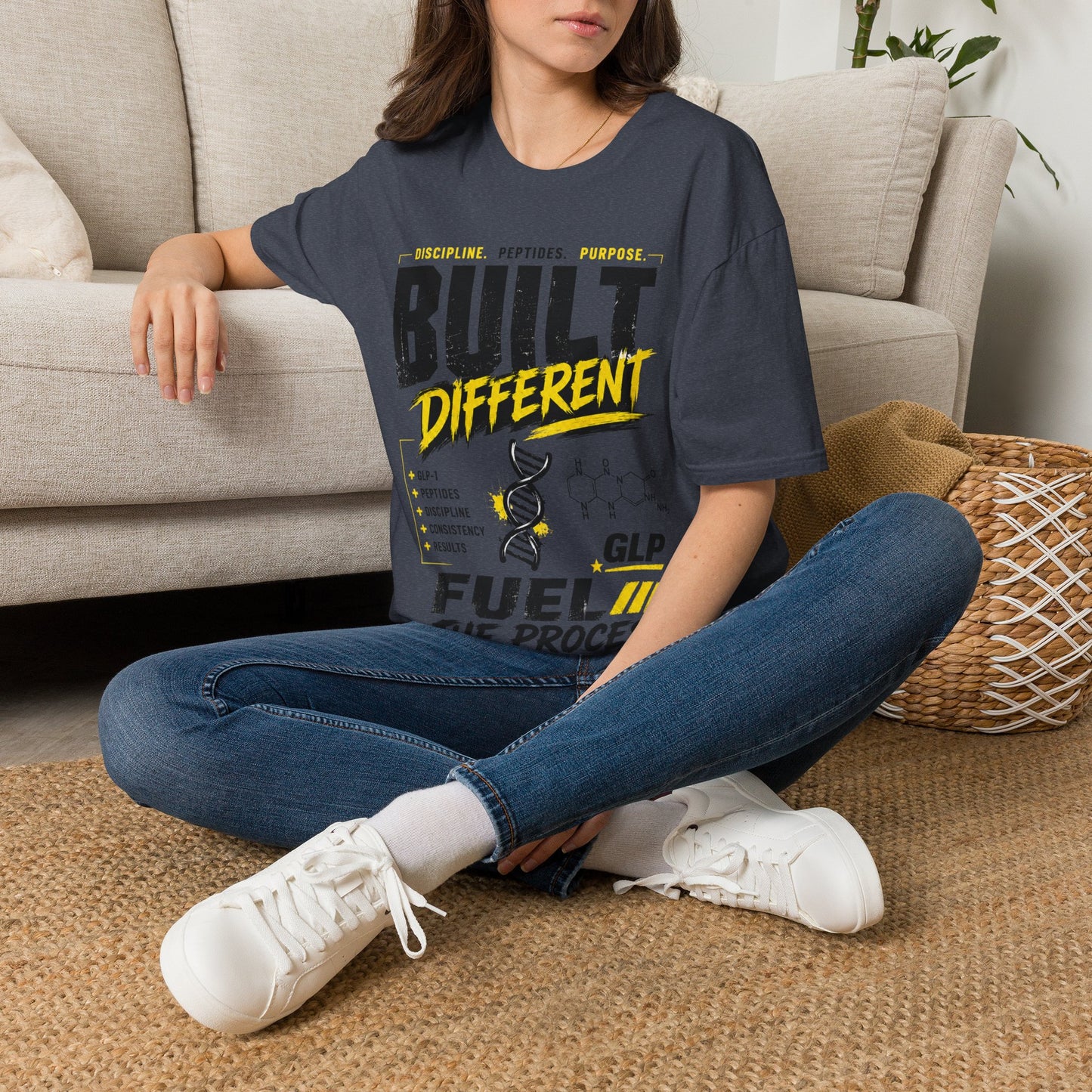 Built Different GLP Fuel the Process Unisex Graphic T-Shirt | GLP-1 Motivation Tee