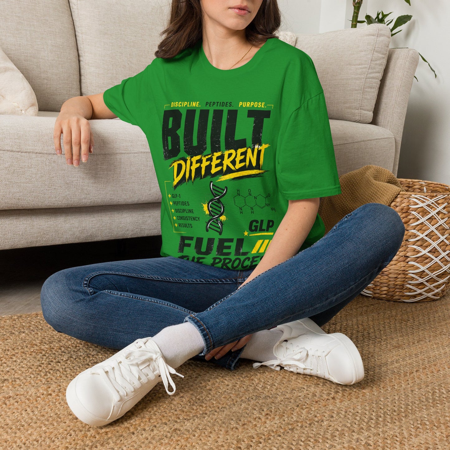 Built Different GLP Fuel the Process Unisex Graphic T-Shirt | GLP-1 Motivation Tee