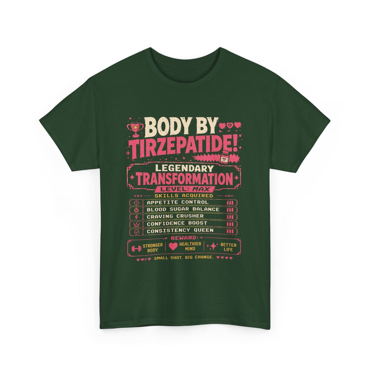 Pink Body by Tirzepatide – Legendary Transformation Graphic Tee