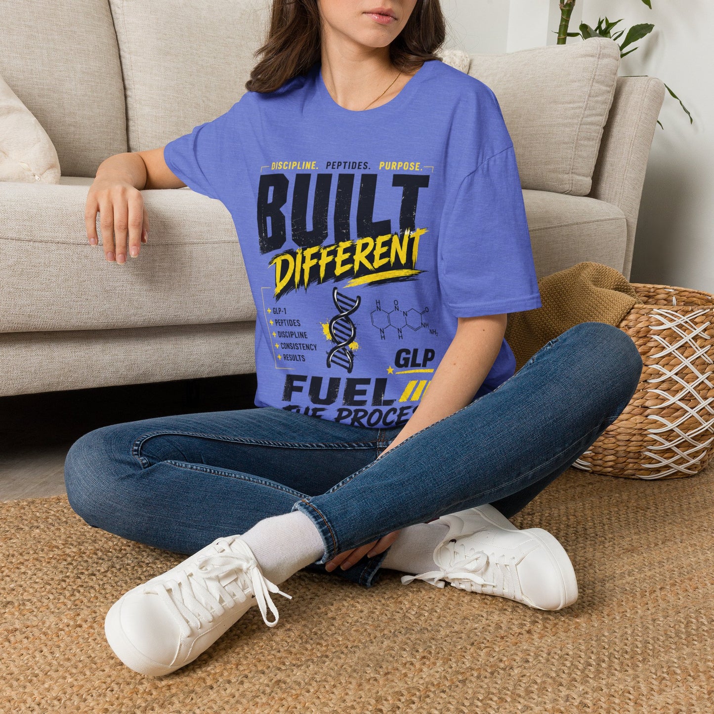Built Different GLP Fuel the Process Unisex Graphic T-Shirt | GLP-1 Motivation Tee